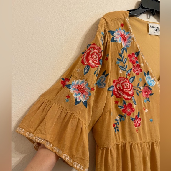 Savanna Jane EMBROIDERED BABYDOLL DRESS, MARIGOLD - Picture 6 of 12